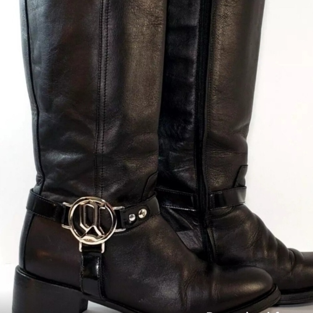 John Galliano Black Leather Combat Boots